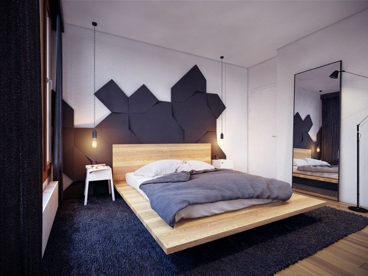 floating wooden bed frame