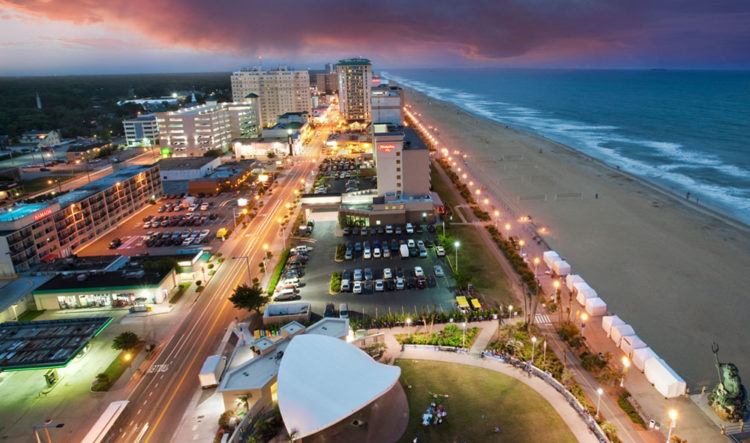 aerial view of virginia beach