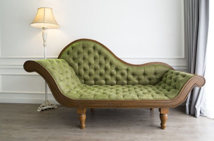 beautiful green chaise