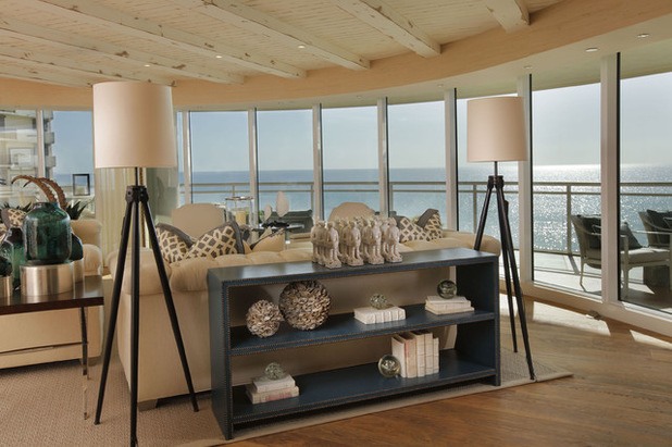 beautiful living room with ocean view