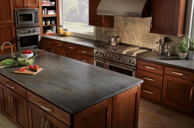 beautiful gray slate kitchen countertop