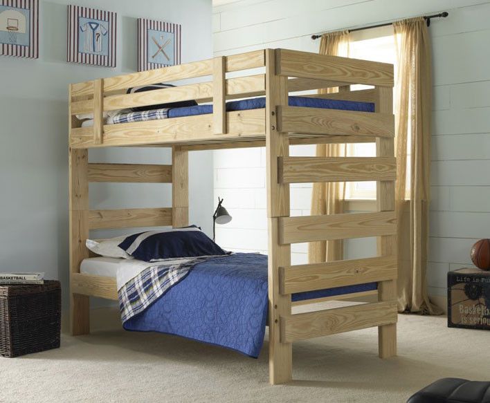 minimalist wooden bunk bed design