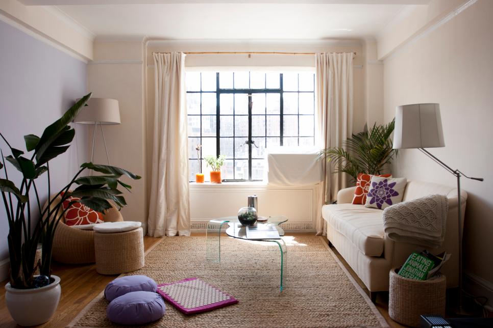 small apartment with large window