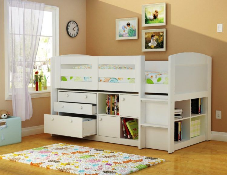 child's bed with storage underneath