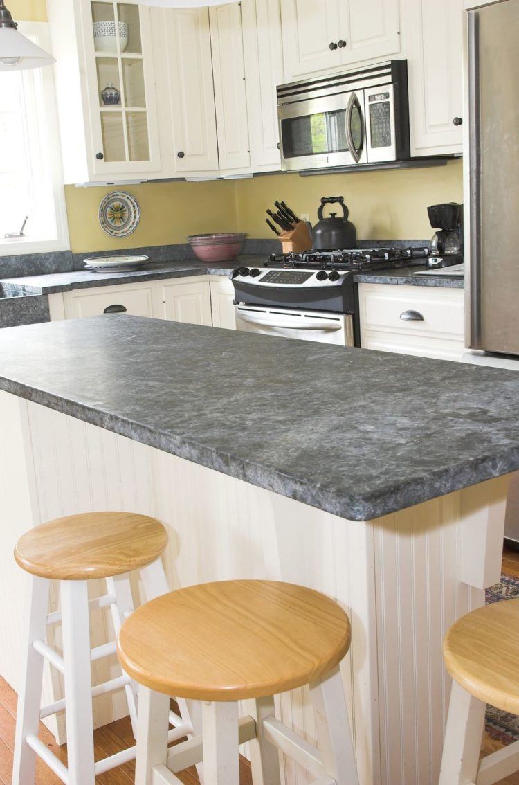 beautiful gray slate kitchen counter