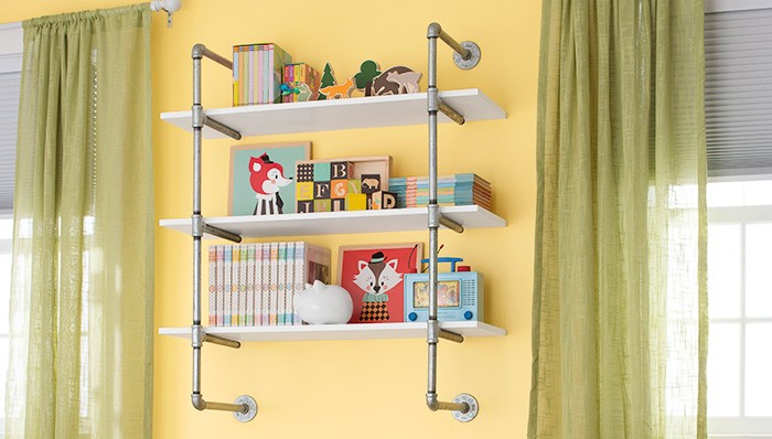 pipe shelving for for baby room