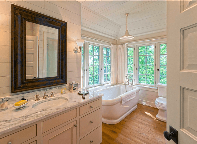 beautiful bathroom with wood floor