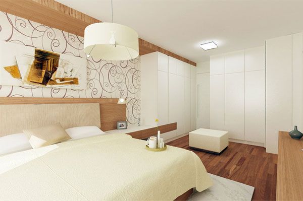 beautiful modern bedroom with hardwood floors