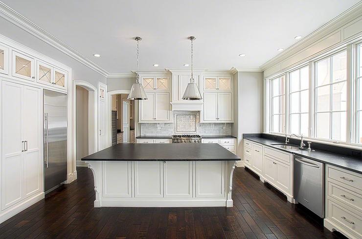 beautiful large kitchen with wooden floors