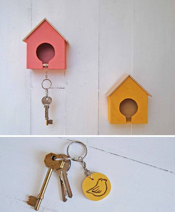 creative bird house key holder