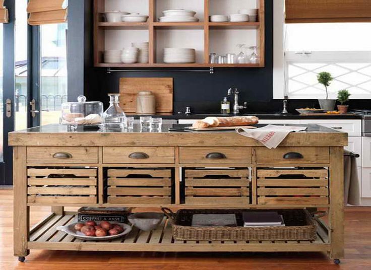 cool wooden kitchen island on wheels