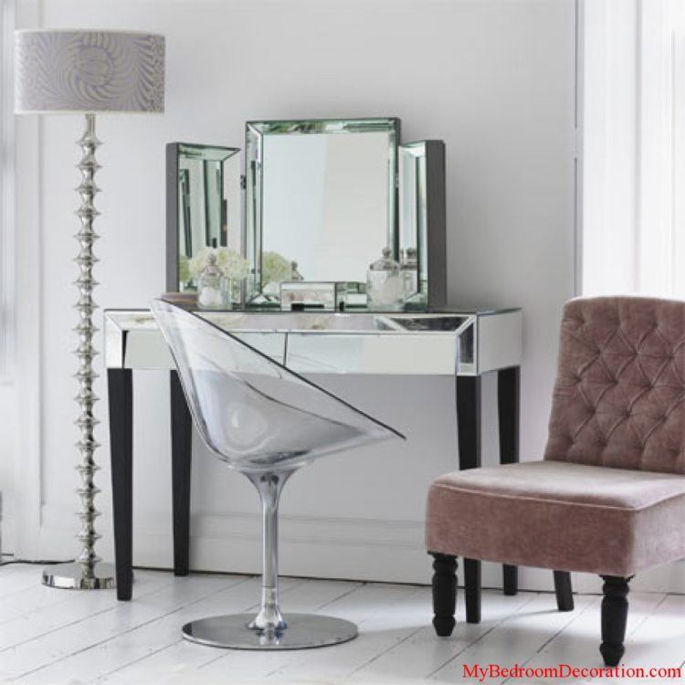 beautiful vanity with mirrored design