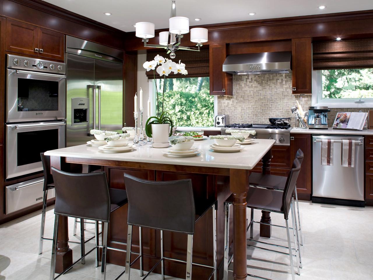 beautiful wooden kitchen island table