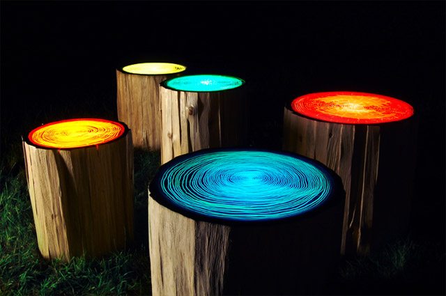 cool lighted tree rings