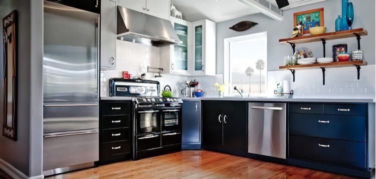 kitchen with hardwood flooring