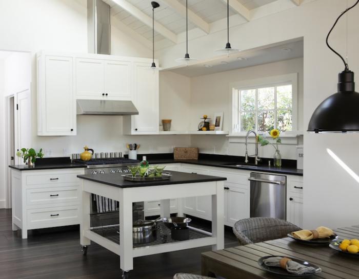 beautiful kitchen with high ceilings