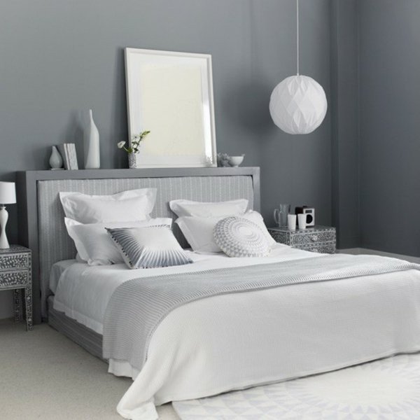 white and gray bedroom design