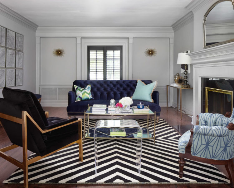 open living room with beautiful patterns