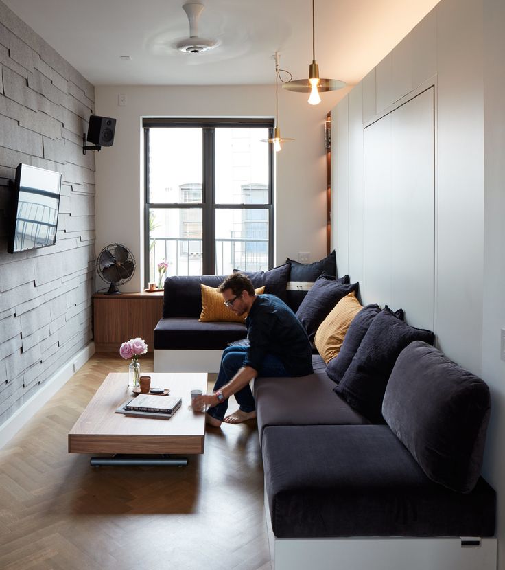 minimalist apartment with cool couch