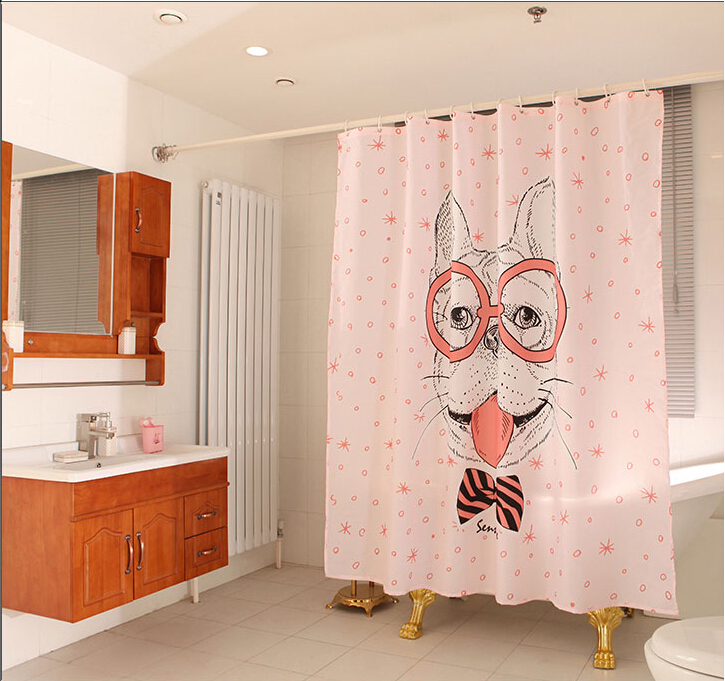 mr dog cartoon shower curtain