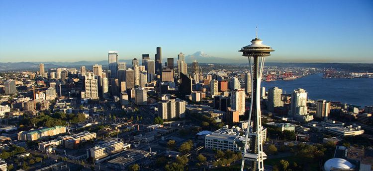 aerial view of seattle wa