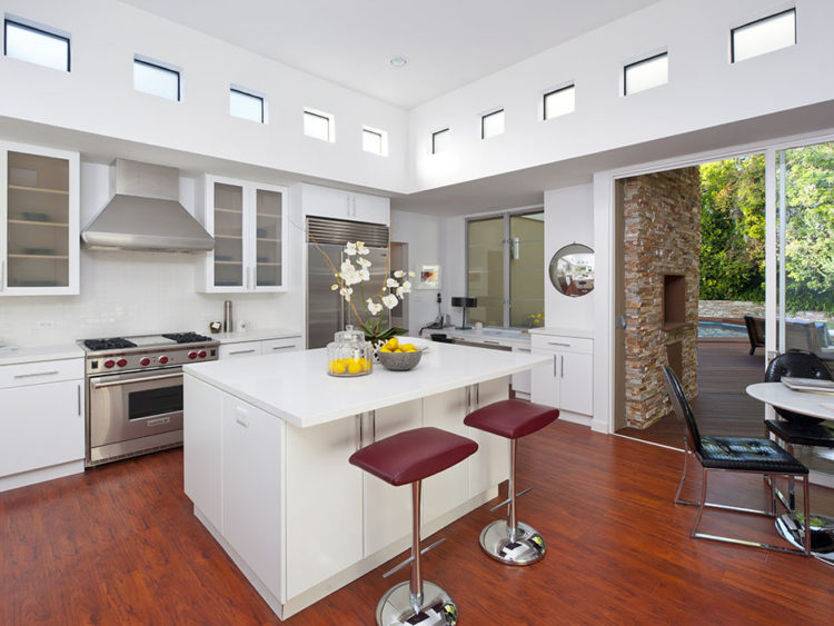 dining area with wooden floors