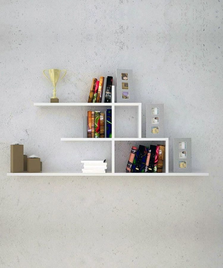 cool white wall shelves