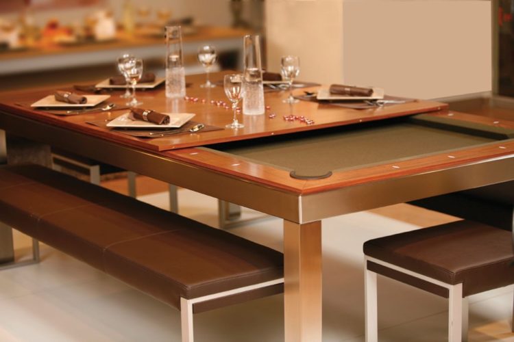 sleek pool table dining table design