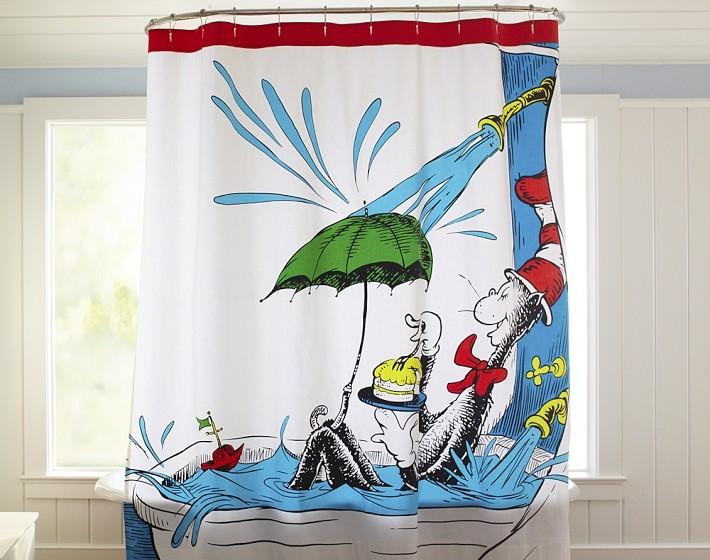 cat in the hat shower curtain