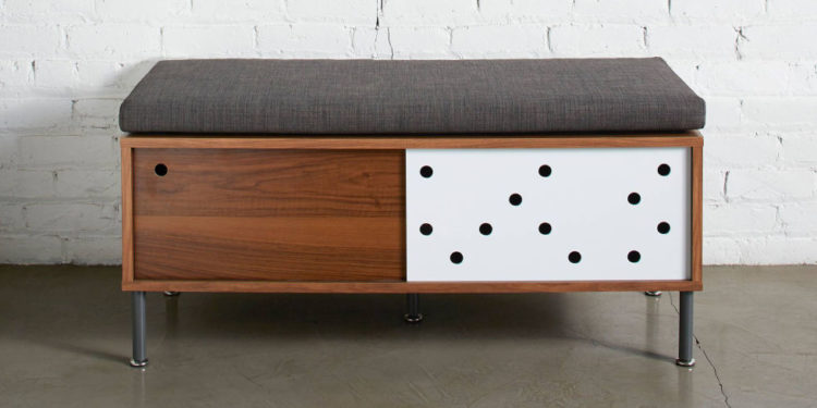 cool storage bench with holes