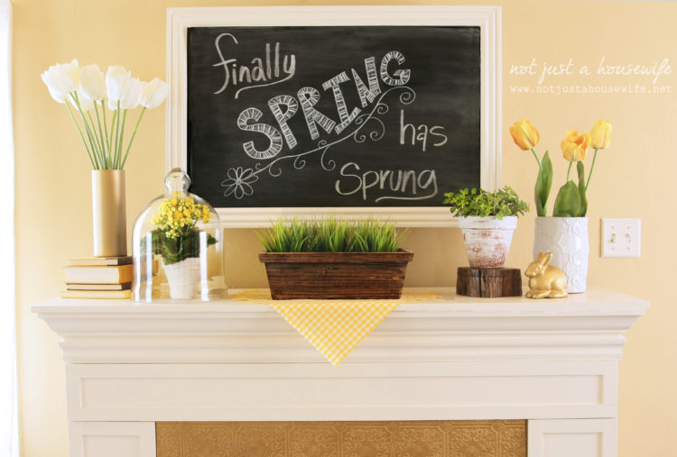 nice spring mantel decor