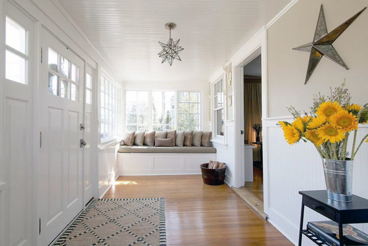 sunroom with window seat bench