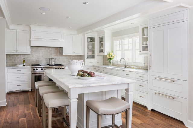 traditional kitchen with white design