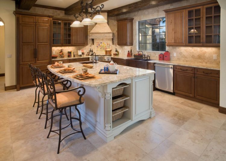 beautiful Mediterranean kitchen with island