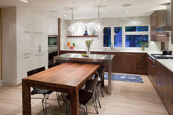 10 Beautiful Kitchen Island Table Designs - Housely