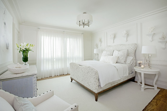 contemporary all white bedroom