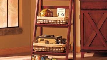 Ladder shelves and baskets