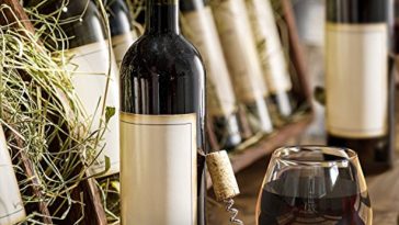 wine bottle and wine glasses