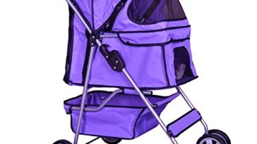 purple dog stroller