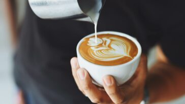 Person Performing Coffee Art