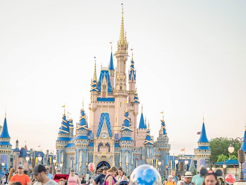 People Walking Near Disney Castle