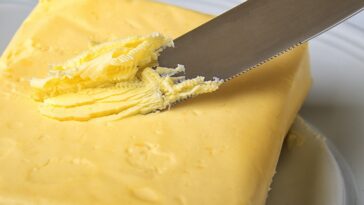 butter, knife, ingredient