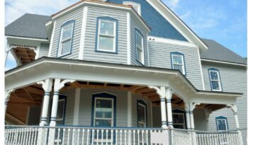 Blue and White 2 Story Hous E
