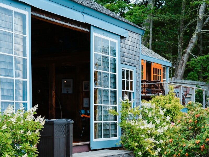 house with opened door