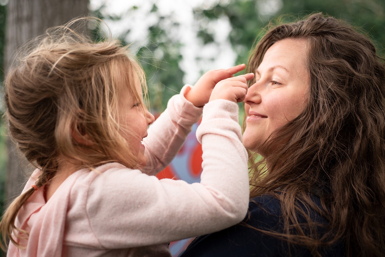 mother, daughter, playful, family, love, parent, child, happiness, smiles