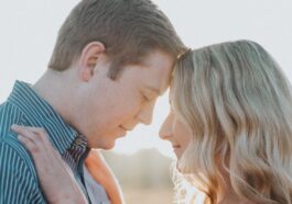 male and female facing each other