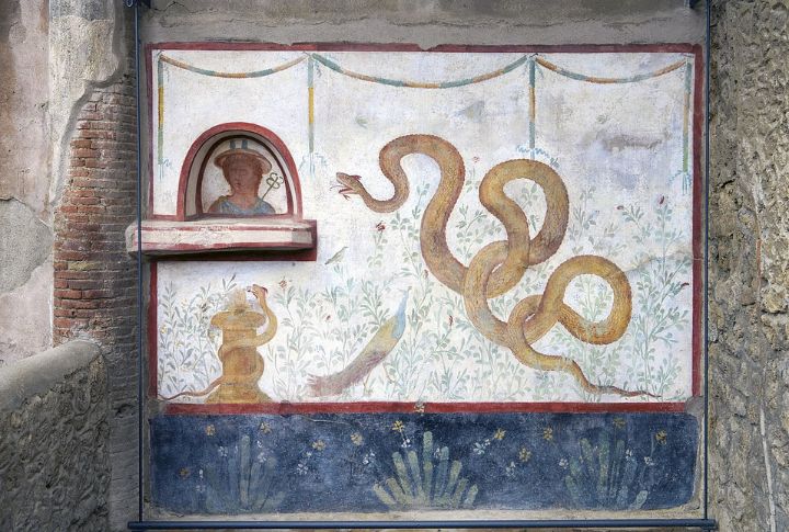 Frescoes Of Pompeii, Italy