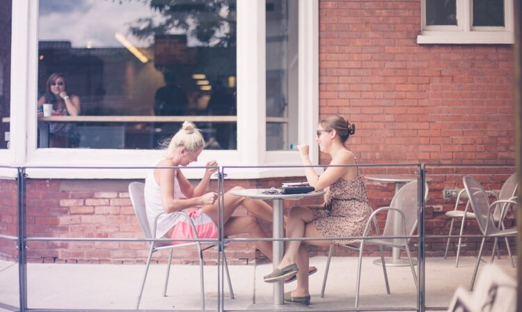 people, girl, women, friends, talking, chill, relax, restaurant, sitting, table, friends, talking, talking, talking, talking, talking, chill