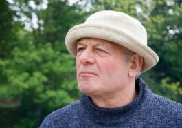 man, thinking, hat
