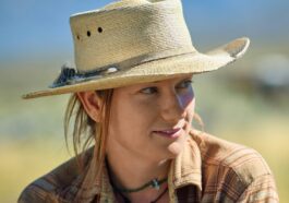 woman in beige hat